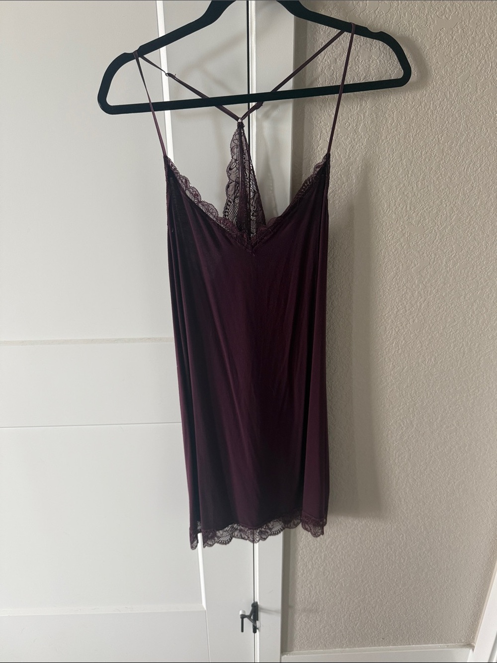 Victoria's Secret Lace-Trim Slip Dress in Plum